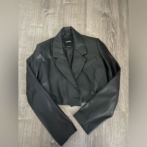 Leather cropped Blazer